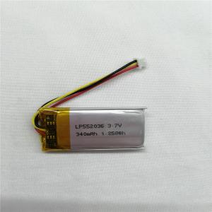 China Powerful and Durable Lithium Polymer Battery LP552036 3.7V 340mAh wholesale