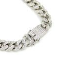 Hot Sale Hip Hop Jewelry Iced Out White Rhinestone Miami Cuban Link Chain Choker