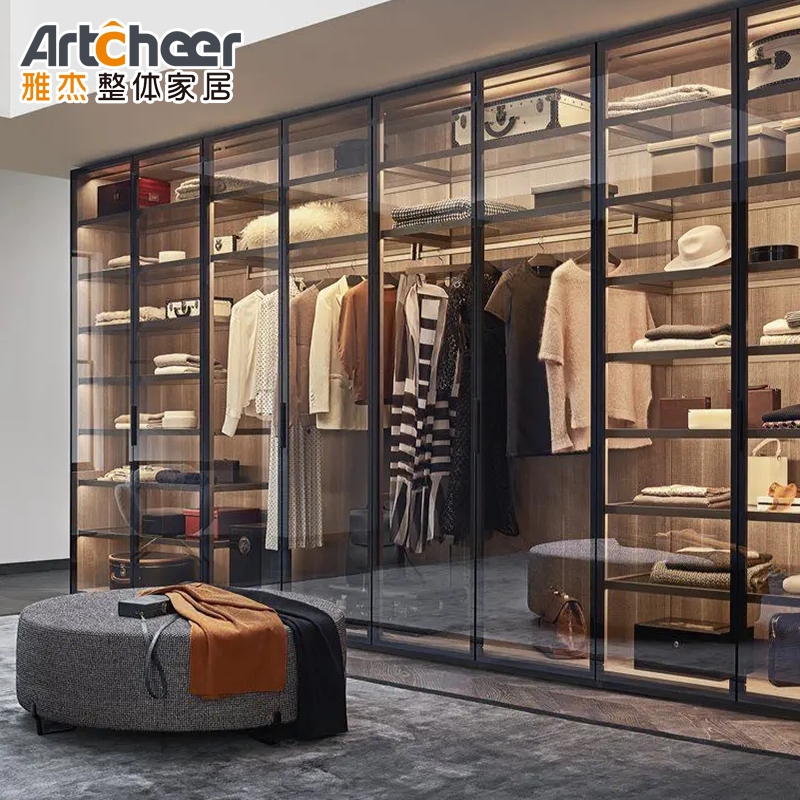 Bedroom Furniture Luxury Design Aluminium Frame Walk-in Closet System with Accessories