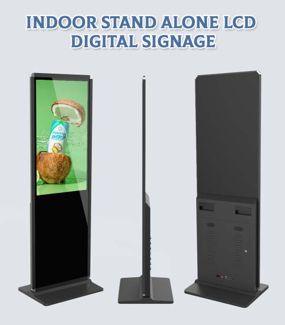 1920×1080 Indoor Floor Standing Digital Signage 55 Inch Size