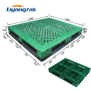 China Green PP Euro Pallet 1000x1200 Rackable Plastic Pallets Single Side wholesale