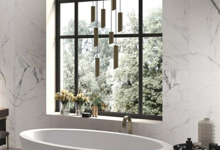 High Standard Marble Look Porcelain Tile , White Polished Porcelain Tiles