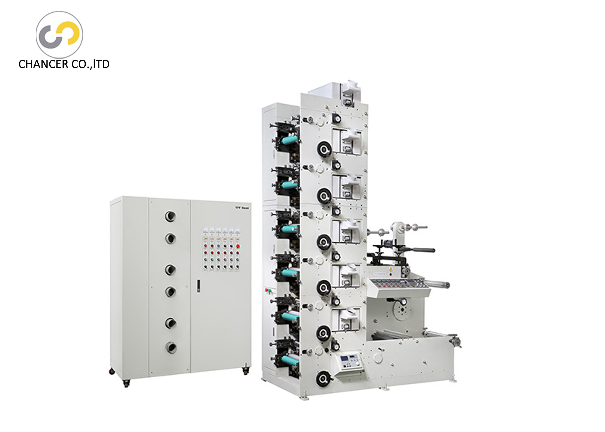 Automatic 6 colors adhesive label sticker flexographic printing machine