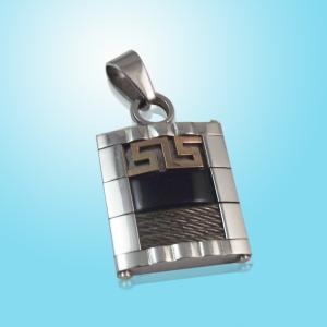 China 316L Stainless Steel Rectangle Square Shaped Necklace Pendant LPS0150 wholesale