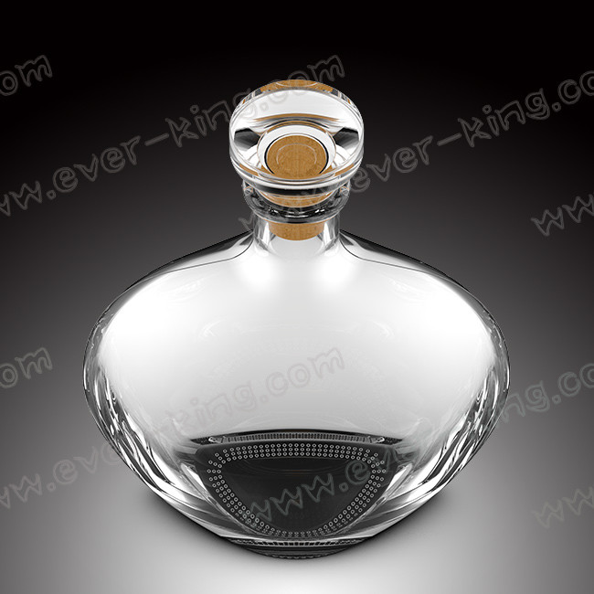 High White Flint Glass 700ml Luxury Liquor Bottles For Brandy