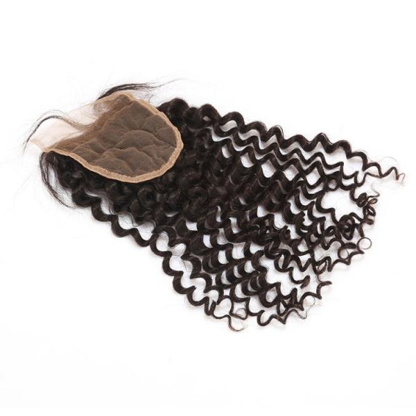 Brazilian Virgin Hair Curly Texture Top Lace Closure 4"x4" Lace Size for Black