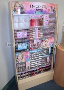 China Wooden Lipstick Cosmetic Display Stand Retail Makeup Display Flooring wholesale