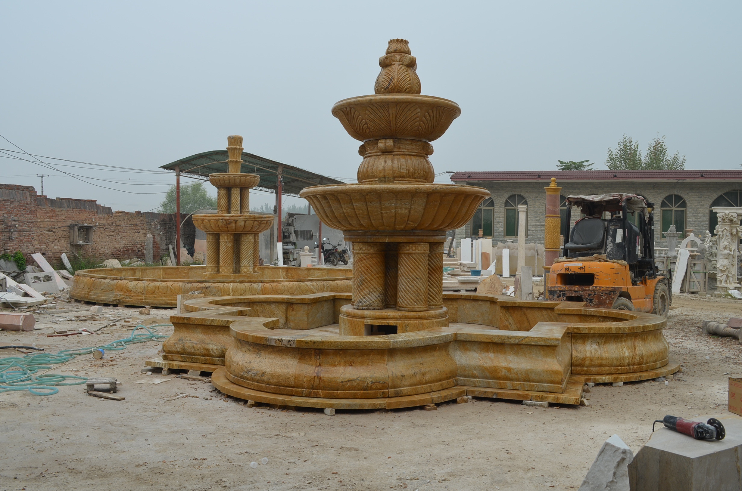 Outdoor Decoration White Marble Stone Water Fountain