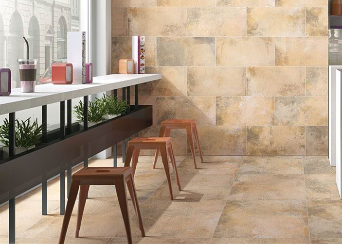 Matte Surface Marble Effect Ceramic Wall Tiles , Cement Style Tiles