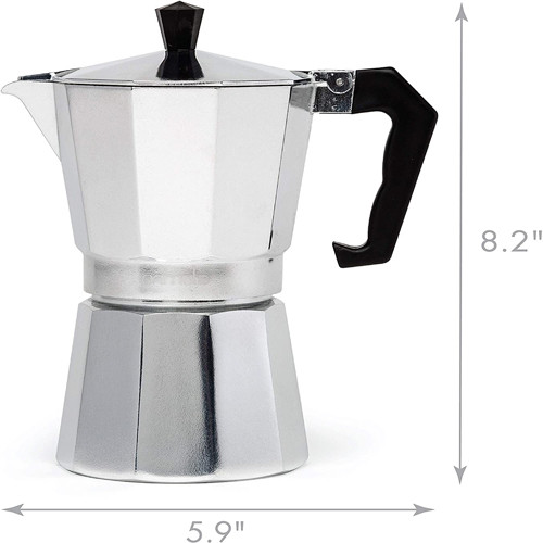 Sliver Stovetop Espresso Coffee Maker Essential Barista Tools Stainless Steel