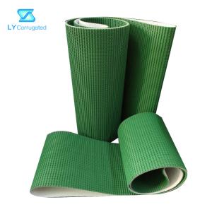China Corrugated Cardboard Green PVC Inclining Conveyor Belt For Auto Basket Stacker wholesale