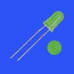 5mm 3Hz 1/6 Duty Cycle 12V Tinted Diffused Yellow Green Color 570nm 50-100mcd