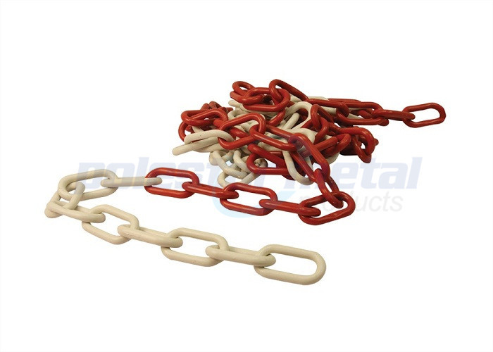 Red And White Plastic Chain , HDPE PP PE Plastic Barrier Chain Link