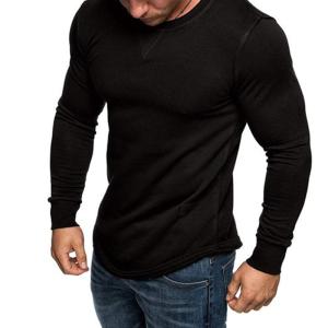 China Manufacturer Fashionable Spandex Polyester Long Sleeve Muscle Slim Blank Men T Shirts wholesale