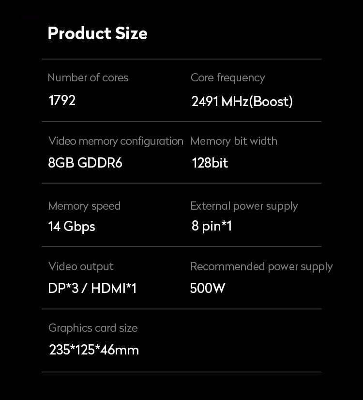Radeon RX 6600 Graphics Card MECH 2X 8G HDMI DP Gaming Graphics Card