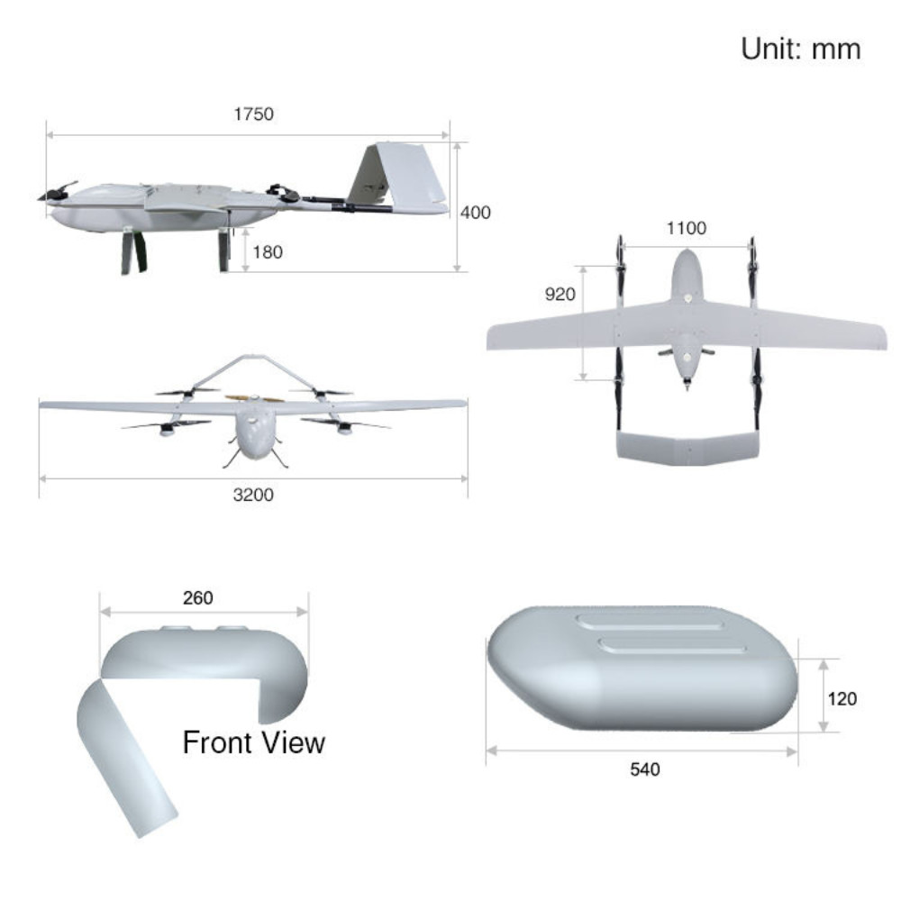 3200m Flight Altitude Fixed Wing Military UAV Drones 30X Zoom Auto Tracking Drone HX330PRO