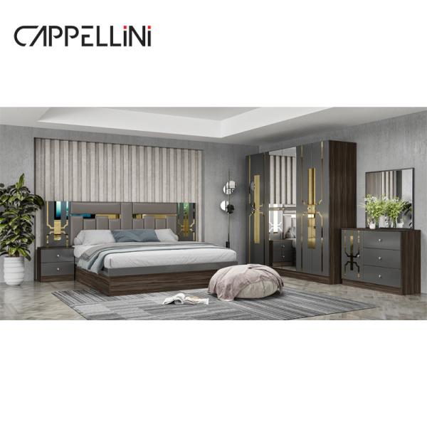 Foshan Wholesale Price King Size Wooden Leather Bed Room Home Modern Luxury
