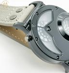 OEM Double Movement Mens Sports Watch With Denim Band Hook Buckle