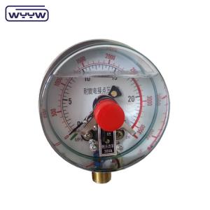 China Stainless Steel Silicone Filled Pressure Gauge Bottom Connection 100mm wholesale