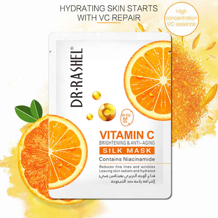 DR.RASHEL Vitamin C Brightening and Whitening Silk Sheet Facial Mask.anti-wrinkle Firming Lighting SILK MASK