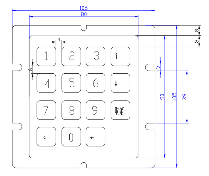 Watertight Metal Industrial Numeric Keypad For Train Ticket Terminal