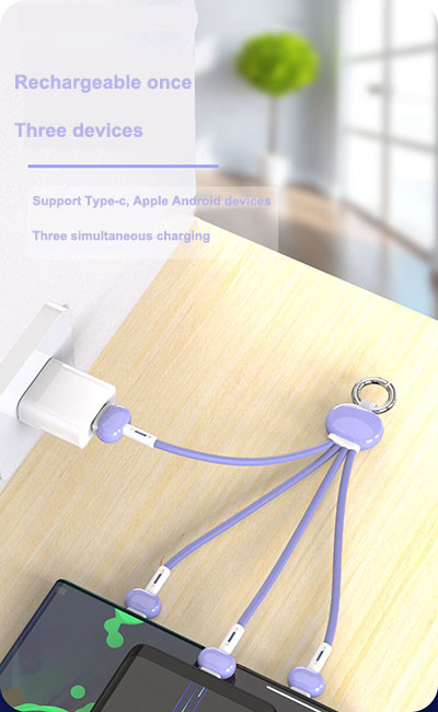 Usb 2.0 Type C Cable Keychain Data Cable Liquid Silicone 13cm Android 8pin