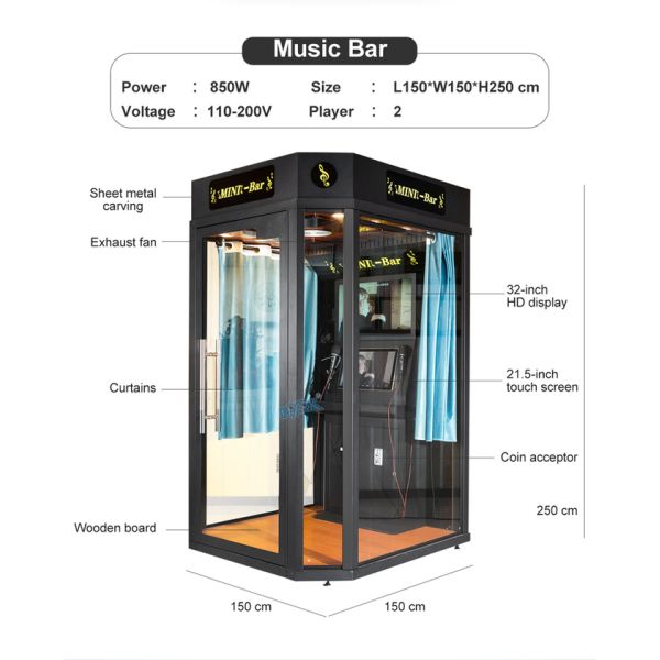 Video Music Digital Coin Operated Electronic KTV Private Room Mini Jukebox Karaoke Music Bar