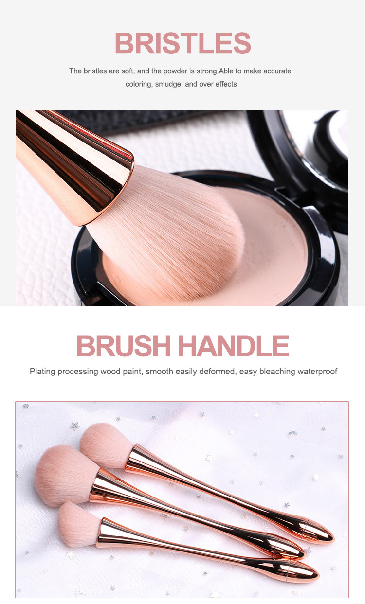 Rose Quartz Small Eyeshadow Brush , Flat Synthetic Foundation Brush OEM Logo