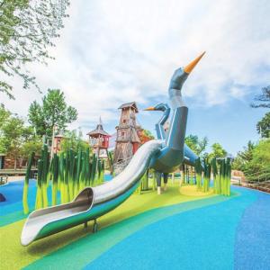 China Duck Outdoor Garden Sculptures Stainless steel Large Metal Playground Slide wholesale
