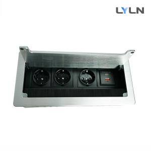 China Classic Aluminium Flip Up Cable Cubby With Anti Dust Brush wholesale