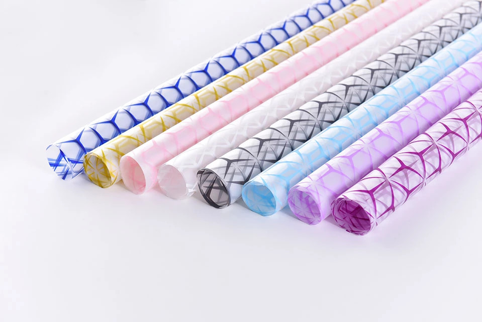 Kids Flower Wrapping Paper Rolls Elegant Plastic Waterproof Multicolored Optional