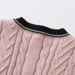 OEM Customized Kids Autumn Winter Children Patch Buttons V-neck Knitted Cardigan