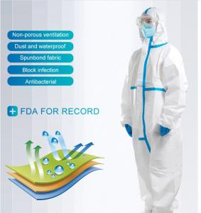 China Antistatic EN14126 73g Disposable Protective Coveralls wholesale