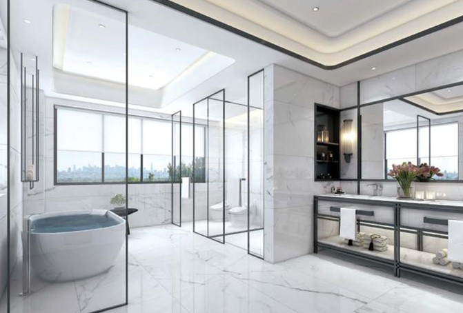 Elegant White Marble Porcelain Tile 60*120cm / Bathroom Floor Tiles