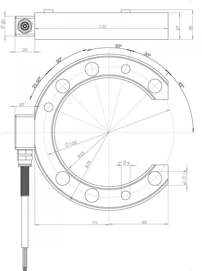Aluminum Alloy CHCO5 15t Flange Pressure Load Cell 0