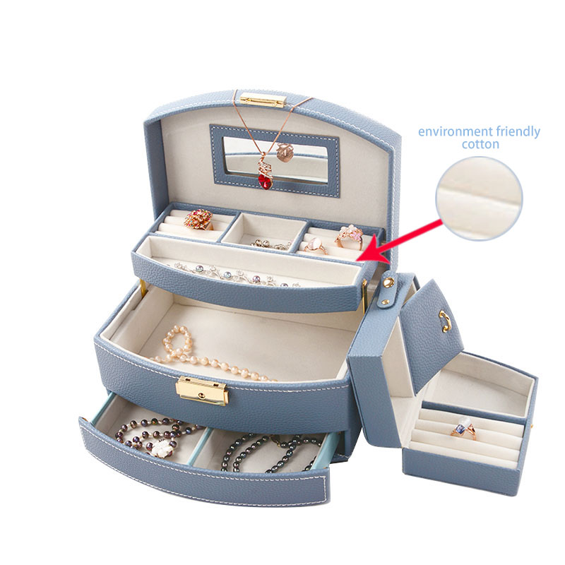 Fashion Storage Holder Leather Jewelry Box Water Resistant Easy To Carry