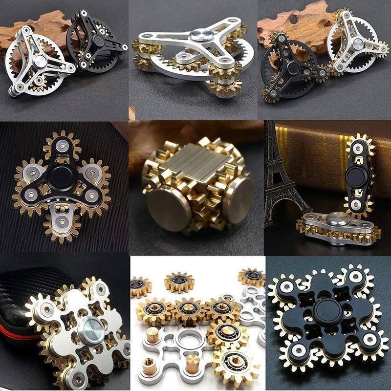 Stress Relief Toys Three Tooth Linkage Pure Copper Gyroscope Spinner for Adults' Anxiety