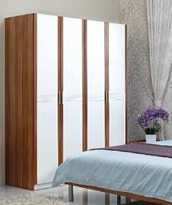 China Elegant Design Full Bedroom Furniture Sets 4 Door Wardrobe With Inside Cabinet wholesale