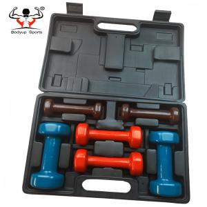 China Carry Case 6kg Vinyl Dumbbell Set For Building Muscle Strength Hex Shape wholesale