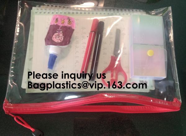 Office School Supplies Zipper File Bag Pvc Mesh Zipper Document Bag For Sale,Document File Folder zipper Bag, BAGEASE