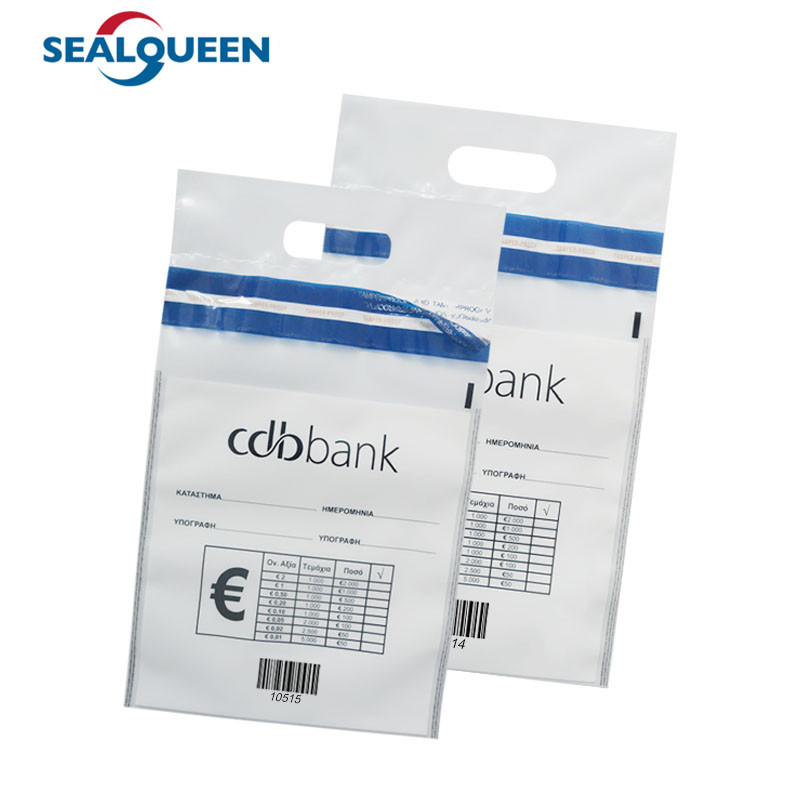 A4 Size LDPE Security Bag Plastic Tamper Evident Bank Deposit Bags For Cash