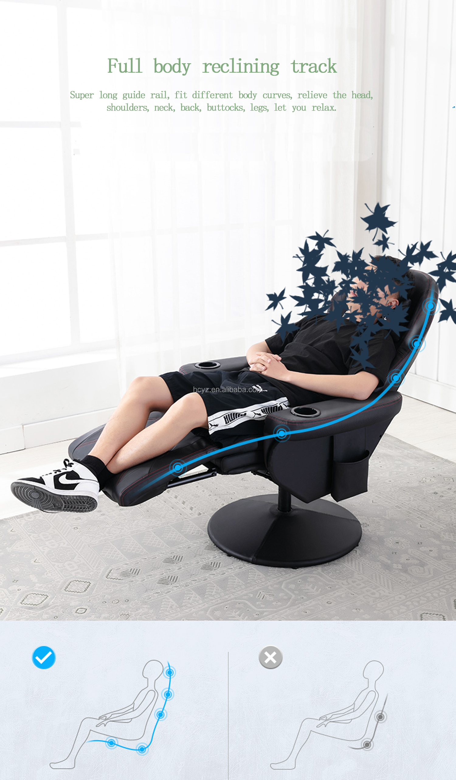 OEM ODM Large Single Sofa Chair for Living Room Gaming and Leisure Adjustable Folding