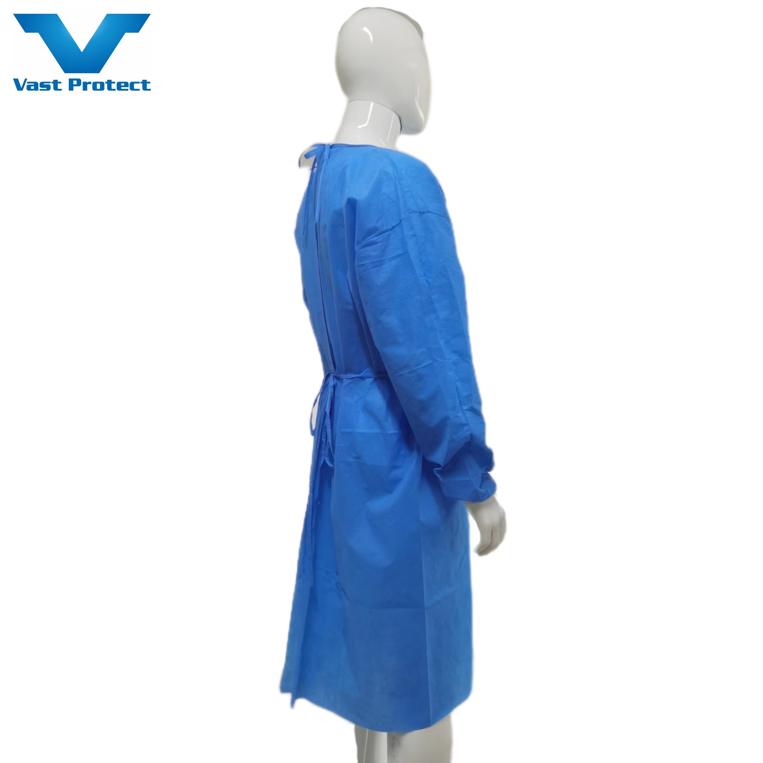 Waterproof Anti Static SMS Non Woven Fabric Isolation Gown For Adult AAMI Level 1 2 3