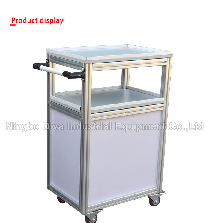 Customized Size Lean Trolley , Aluminum Frame Cart With Storage