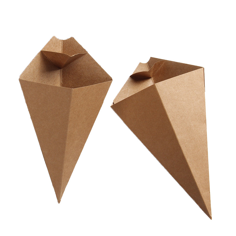 Kraft Paper Chips French Fries Boxes Take Out Containers Packaging For Pastries Charcuterie
