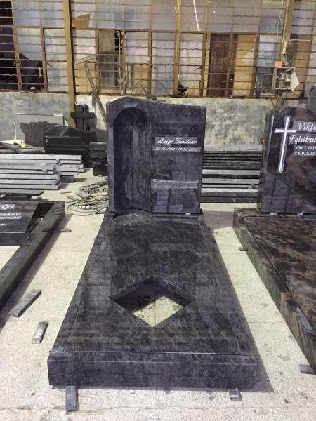 Granite Headstones And Grave Markers , Tombstone Black Polished Granite