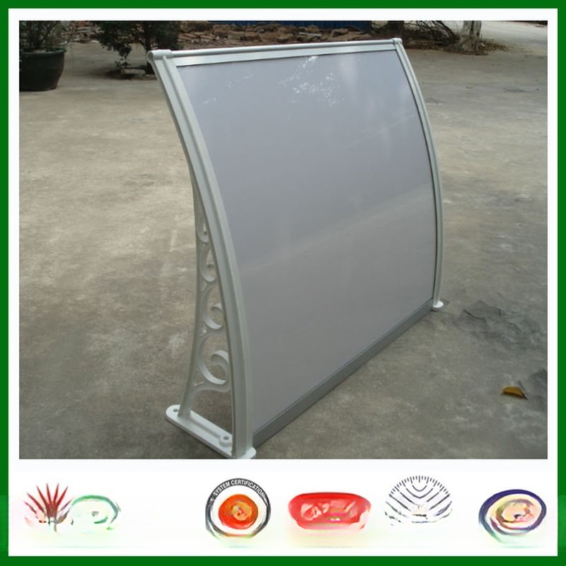 Window Canopy Polycarbonate Shade Awning Supported by Dependable Width Balcony Bracket