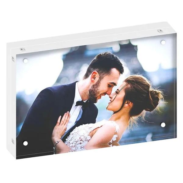 Nail Free Waterproof Double Acrylic Desktop Display Self Standing Magnetic Photo