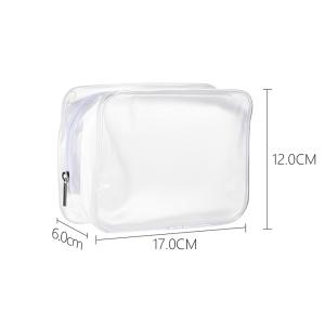 China Promotional Clear Frosted Plastic Heat Seal Zipper Makeup Bag wholesale
