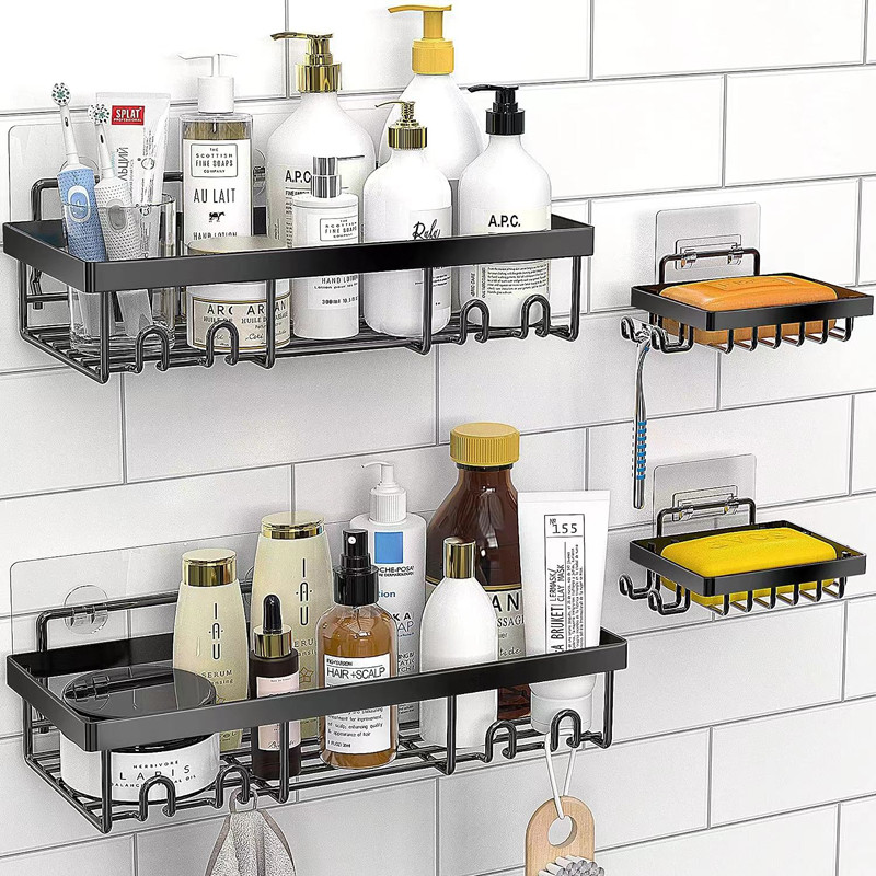 4PK Drain Quickly Rust Resistant Corner Shelf Shower Caddy for Kitchen and Bathroom